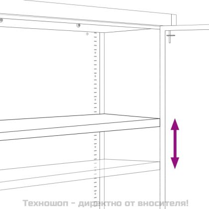 Шкаф за папки антрацит 90x40x200 см стомана