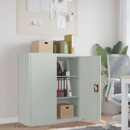 Шкаф за папки сив 90x40x105 см стомана