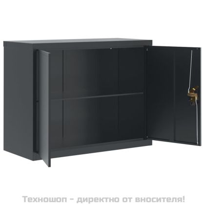 Шкаф за папки антрацит 90x40x70 см стомана