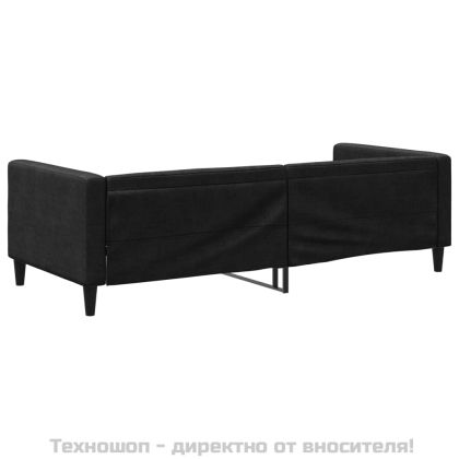 Кушетка, черна, 90x190 см, плат