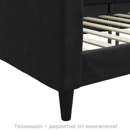 Кушетка, черна, 90x190 см, плат