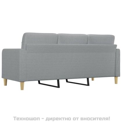 3-местен диван, светлосив, 180 см, плат