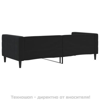 Кушетка, черна, 90x200 см, кадифе