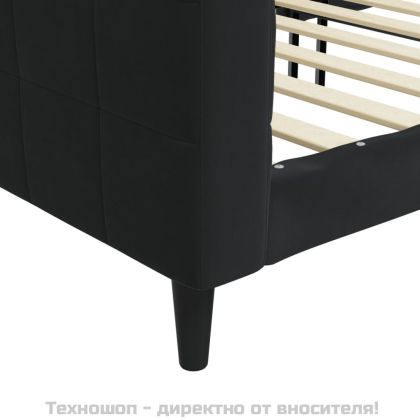 Кушетка, черна, 90x200 см, кадифе