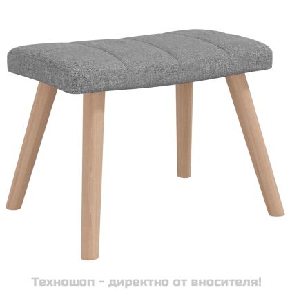 Люлеещ се стол с табуретка, светлосив, плат