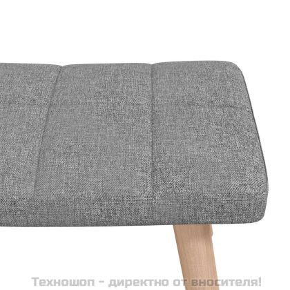 Люлеещ се стол с табуретка, светлосив, плат