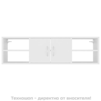 Стенен рафт, бял, 102x30x29 см, инженерно дърво