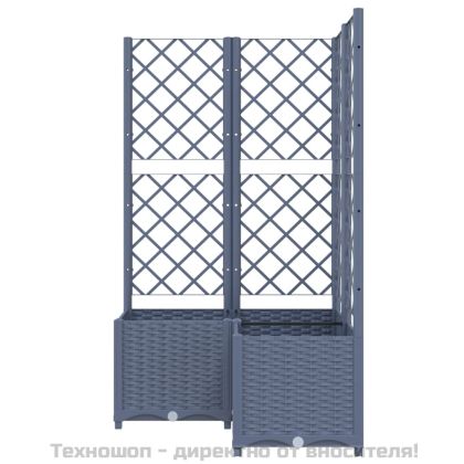 Градински сандък с пергола, синьо сив, 80x80x136 см, PP