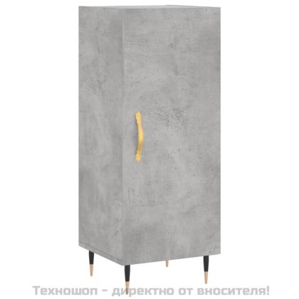 Висок шкаф, бетонно сив, 34,5x34x180 см, инженерно дърво