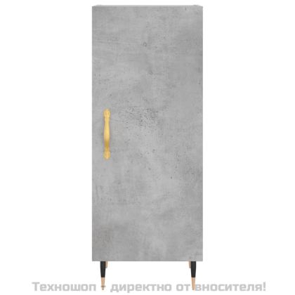 Висок шкаф, бетонно сив, 34,5x34x180 см, инженерно дърво