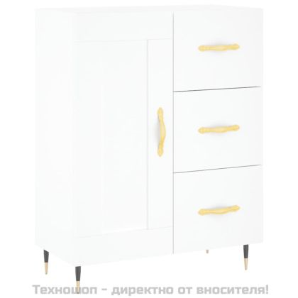 Висок шкаф, бял, 69,5x34x180 см, инженерно дърво