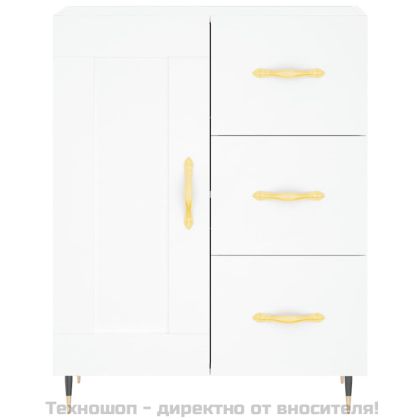 Висок шкаф, бял, 69,5x34x180 см, инженерно дърво