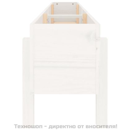 Градинско повдигнато легло, бяло, 160x30x38 см, бор масив