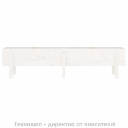 Градинско повдигнато легло, бяло, 160x30x38 см, бор масив