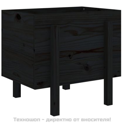 Градински сандък, черен, 62x50x57 см, бор масив