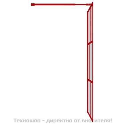 Стена за душ с прозрачно ESG стъкло, червена, 100x195 см