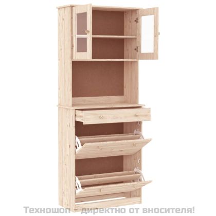 Висок шкаф ALTA, 77x35x188 см, борово дърво масив