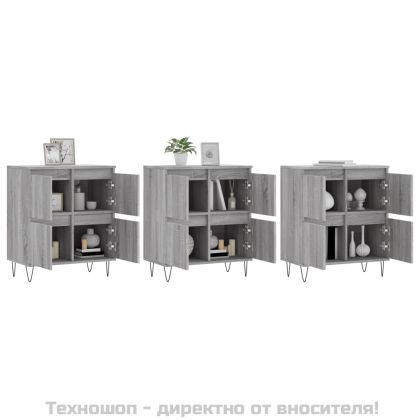 Сайдборди, 3 бр, сив сонома, инженерно дърво