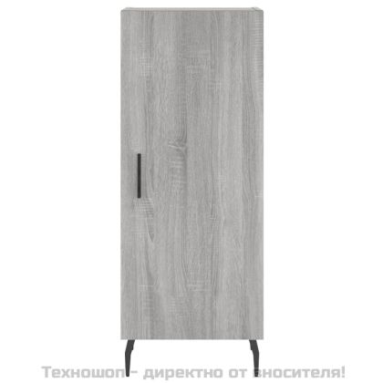 Висок шкаф, сив сонома, 34,5x34x180 см, инженерно дърво