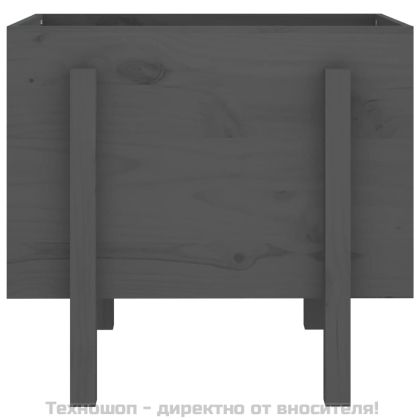 Градински сандък, сив, 62x50x57 см, бор масив