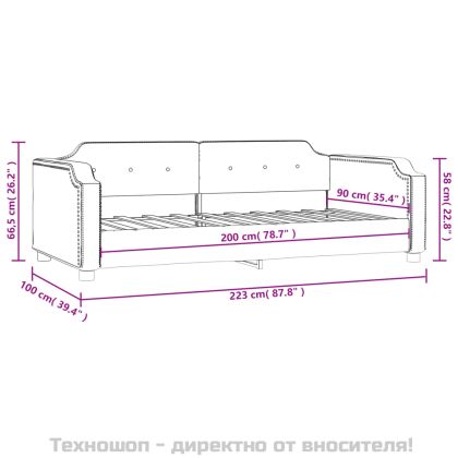 Кушетка, сива, 90x200 см, плат