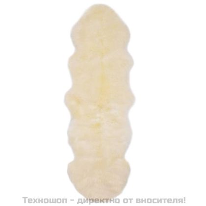 Килим от овча кожа, 60х180 см, бял