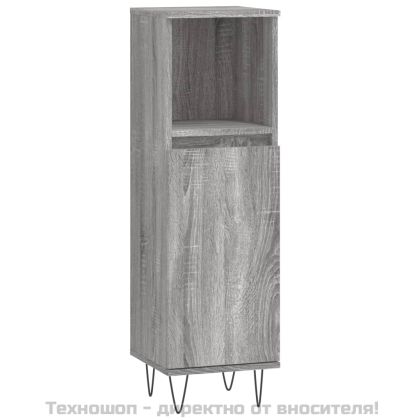 Комплект шкафове за баня от 3 части инженерно дърво Сив сонома