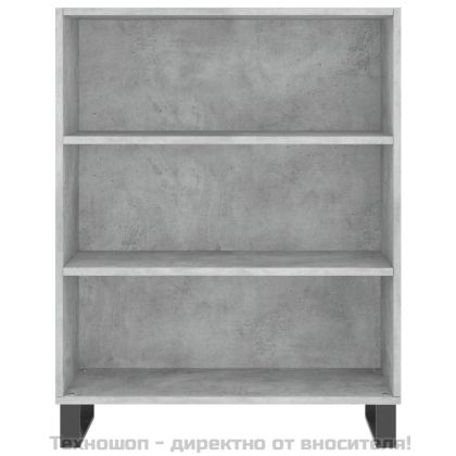 Висок шкаф, бетонно сив, 69,5x34x180 см, инженерно дърво