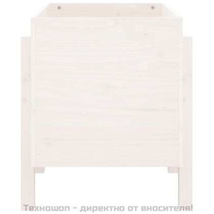 Градински сандък, бял, 62x50x57 см, бор масив