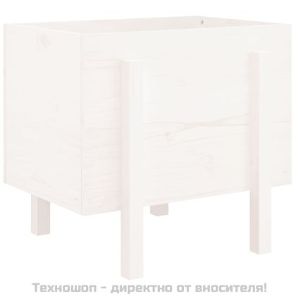 Градински сандък, бял, 62x50x57 см, бор масив