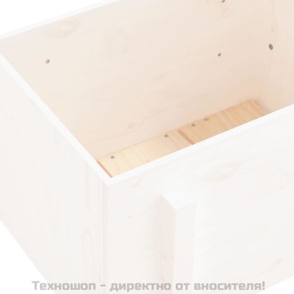 Градински сандък, бял, 62x50x57 см, бор масив