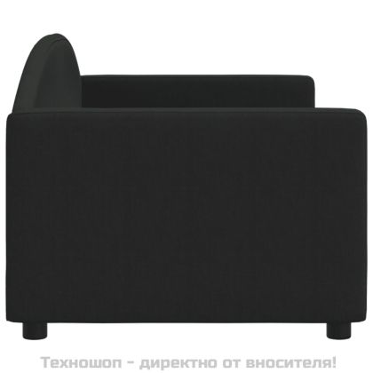 Кушетка, черна, 80x200 см, плат