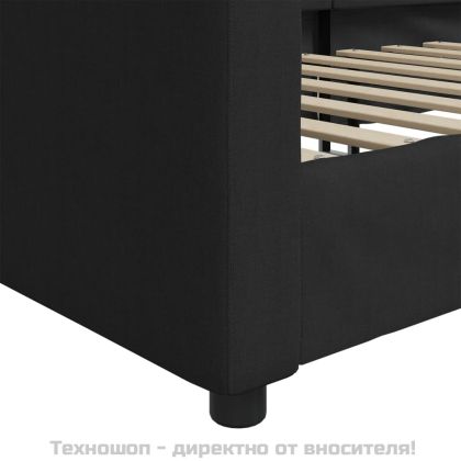 Кушетка, черна, 80x200 см, плат