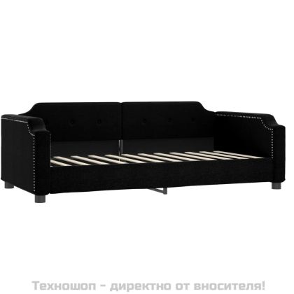 Кушетка, черна, 90x200 см, плат