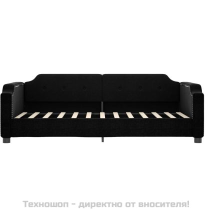 Кушетка, черна, 90x200 см, плат