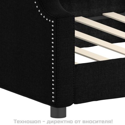 Кушетка, черна, 90x200 см, плат