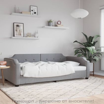 Кушетка, светлосива, 90x200 см, плат