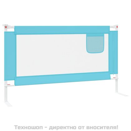 Ограничител за бебешко легло, син, 140x25 см, плат