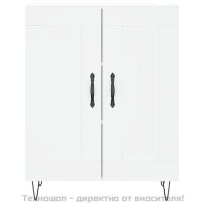 Висок шкаф, бял, 69,5x34x180 см, инженерно дърво