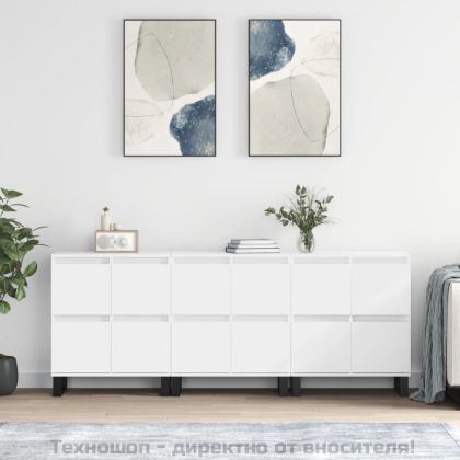 Сайдборди, 3 бр, бели, инженерно дърво