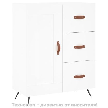 Висок шкаф, бял, 69,5x34x180 см, инженерно дърво