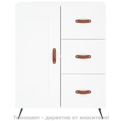 Висок шкаф, бял, 69,5x34x180 см, инженерно дърво