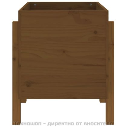 Градински сандък, меденокафяв, 62x50x57 см, бор масив