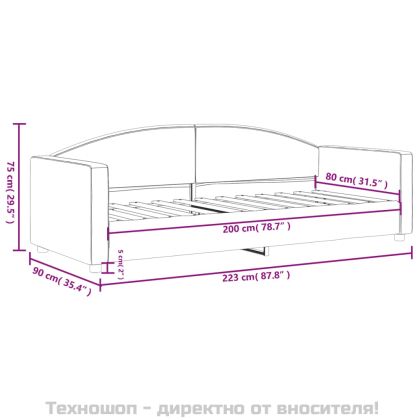 Кушетка, кремава, 80x200 см, плат