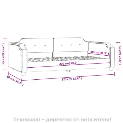 Кушетка, светлосива, 80x200 см, плат