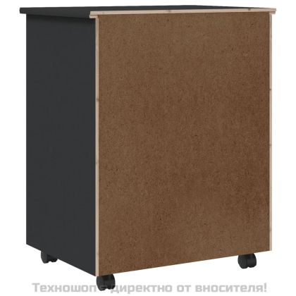 Шкаф с чекмеджета на колелца MOSS, сив, бор масив