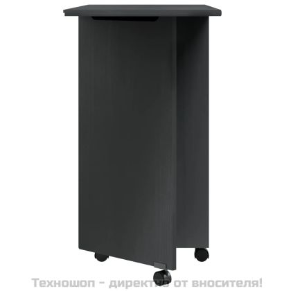 Шкаф с колелца и бюро MOSS, сив, бор масив