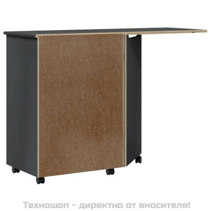 Шкаф с колелца и бюро MOSS, сив, бор масив