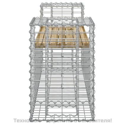 Градинска пейка габионен дизайн 183x41x60,5 см импрегниран бор