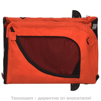 Ремарке за колело за любимци оранжев черен Оксфорд плат желязо